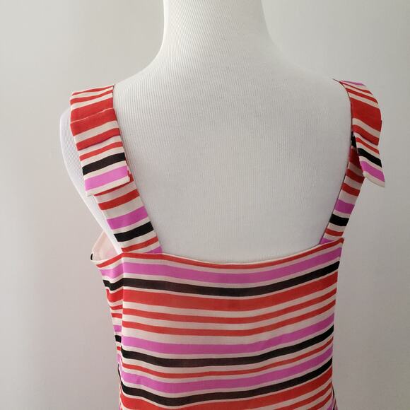 CAbi Banded Cami Striped Pink White Square Neck Tank Polyester Women Small - Picture 6 of 10